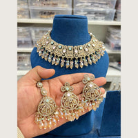 Hira Collections Premium Pota Stone And Austrian Stone Choker Necklace Set