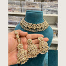 Hira Collections Premium Pota Stone And Austrian Stone Choker Necklace Set