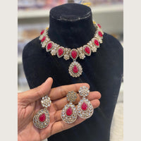 Hira Collections Premium Pota Stone Necklace Set