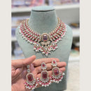 Hira Collections Premium Pota And Austrian Stone Pearl Choker Necklace Set  