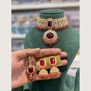Hira Collections Classic Pota And Crystal Stone Beads Choker Necklace Set