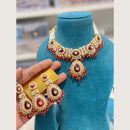 Hira Collections Premium Pota Stone And Austrian Stone Pearl Necklace Set
