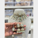 Hira Collections Premium Pota Stone And Austrian Stone Pearl Choker Necklace Set