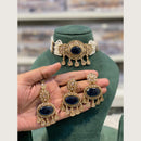 Hira Collections Indian Ethnic Crystal Stone And Pearl Choker Necklace Set