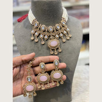 Hira Collections Indian Ethnic Crystal Stone And Pearl Choker Necklace Set
