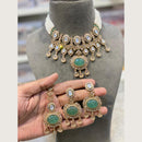 Hira Collections Indian Ethnic Crystal Stone And Pearl Choker Necklace Set  