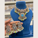 Hira Collections Indian Ethnic Crystal Stone And Pearl Choker Necklace Set