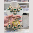 Hira Collections Royal Style Kundan Stone Pearl And Beads Choker Necklace Set
