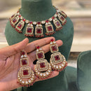 Hira Collections Grand Crystal Pearl And Austrian Stone Choker Necklace Set