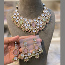 Hira Collections Grand Crystal Pearl And Austrian Stone Choker Necklace Set