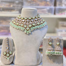 Hira Collections Glamorous Kundan And Pota Stone Pearl Choker Necklace Set