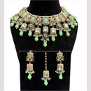 Hira Collections Grand Crystal Pearl And Austrian Stone Choker Necklace Set