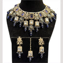 Hira Collections Grand Crystal Pearl And Austrian Stone Choker Necklace Set