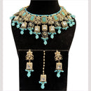 Hira Collections Grand Crystal Pearl And Austrian Stone Choker Necklace Set