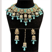 Hira Collections Grand Crystal Pearl And Austrian Stone Choker Necklace Set