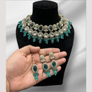 Hira Collections Glamorous Kundan And Pota Stone Pearl Choker Necklace Set