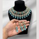 Hira Collections Glamorous Kundan And Pota Stone Pearl Choker Necklace Set