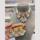 Hira Collections Glamorous Kundan And Pearl Choker Necklace Set