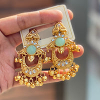 Hira Collections Luxury Kundan Stone And Ghungroo Dangler Earrings