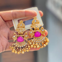 Hira Collections Luxury Kundan Stone And Ghungroo Dangler Earrings