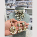 Hira Collections Glamorous Kundan And Pearl Choker Necklace Set