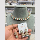 Hira Collections Glamorous Pota Stone And Pearl Necklace Set