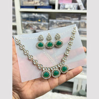 Hira Collections Kundan Stone And Austrian Stone Necklace Set