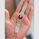 Hira Collections Graceful Pota Stone And Pearl Adjustable Bracelet