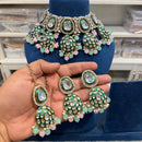 Hira Collections Kundan Stone Glamorous Pearl And Beads Choker Necklace Set