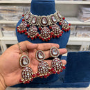Hira Collections Kundan Stone Glamorous Pearl And Beads Choker Necklace Set