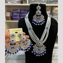 Hira Collections Elegant Crystal Stone Beads And Pearl Long Necklace Set