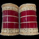 Hira Collections Sparkling Austrian Stone Acrylic Bridal Bangles Set
