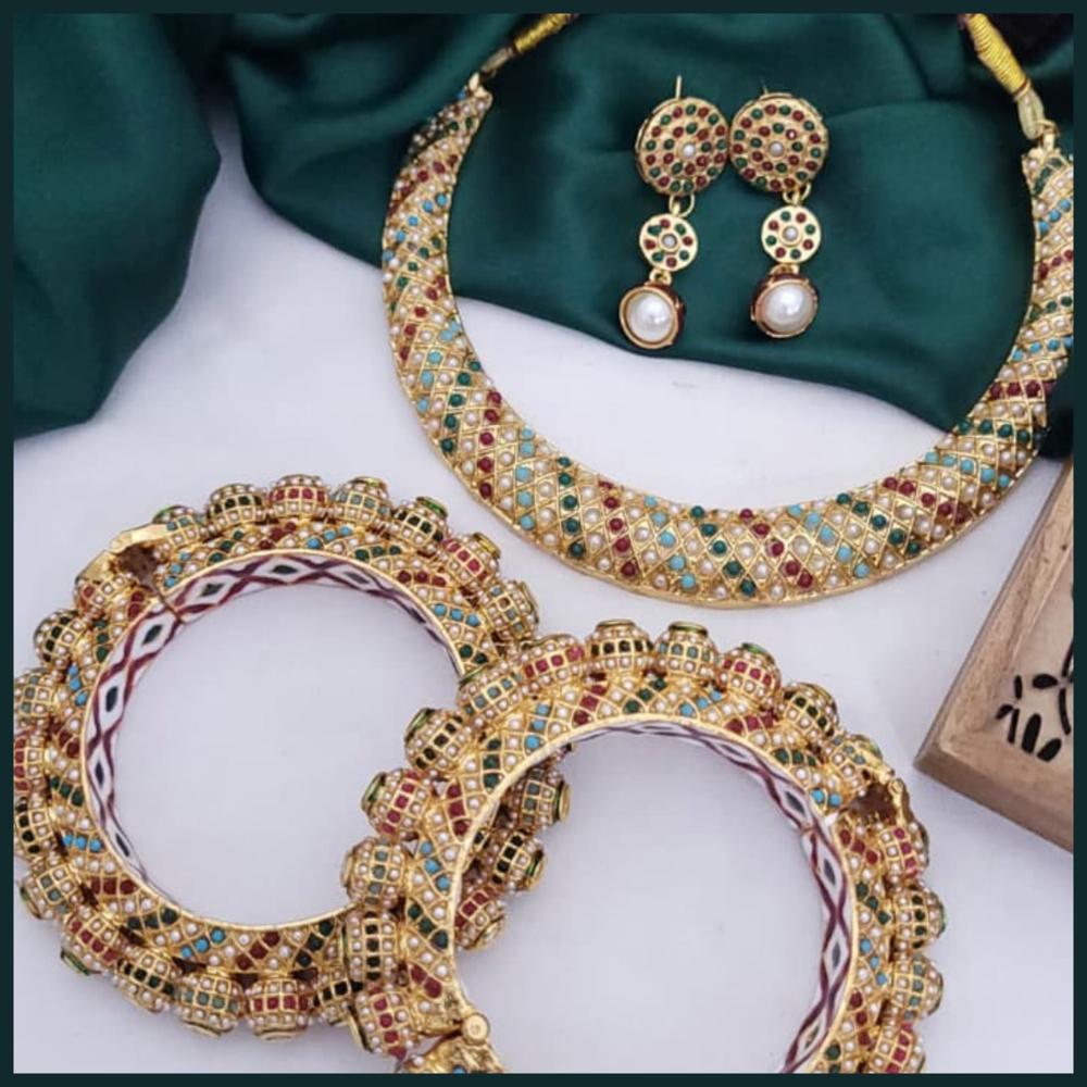 Hira Collections Grand Wedding Pearl Jewellery Combo Collection Set