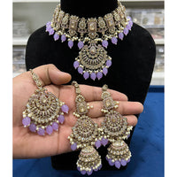 Hira Collection Crystal Stone And Beads Choker Necklace Set