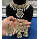 Hira Collection Crystal Stone And Beads Choker Necklace Set