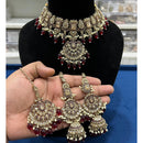 Hira Collection Crystal Stone And Beads Choker Necklace Set