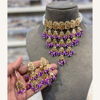 Hira Collections Exclusive Pearl And Beads Choker Necklace Set