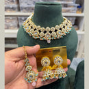 Hira Collections Exclusive Kundan Stone Pearl And Beads Choker Necklace Set 