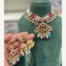 Hira Collections Exclusive Pota Stone Pearl And Beads Choker Necklace Set