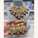 Hira Collections Exclusive Kundan Stone Pearl And Beads Choker Necklace Set