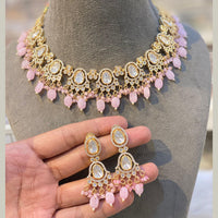 Hira Collections Glam Polki Kundan Stone And Beads Necklace Set