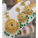 Hira Collections Royal Pota Stone And Beads Earrings With Elegant Maangtikka Set