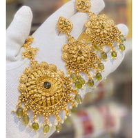Hira Collections Royal Pota Stone And Beads Earrings With Elegant Maangtikka Set