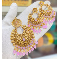 Hira Collections Royal Pota Stone And Beads Earrings With Elegant Maangtikka Set