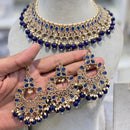 Hira Collections Crystal Stone And Beads Choker Necklace Set