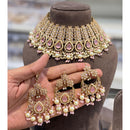 Hira Collections Crystal Stone And Beads Choker Necklace Set