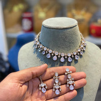 Hira Collections Crystal Stone Choker Necklace Set