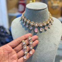 Hira Collections Crystal Stone Choker Necklace Set