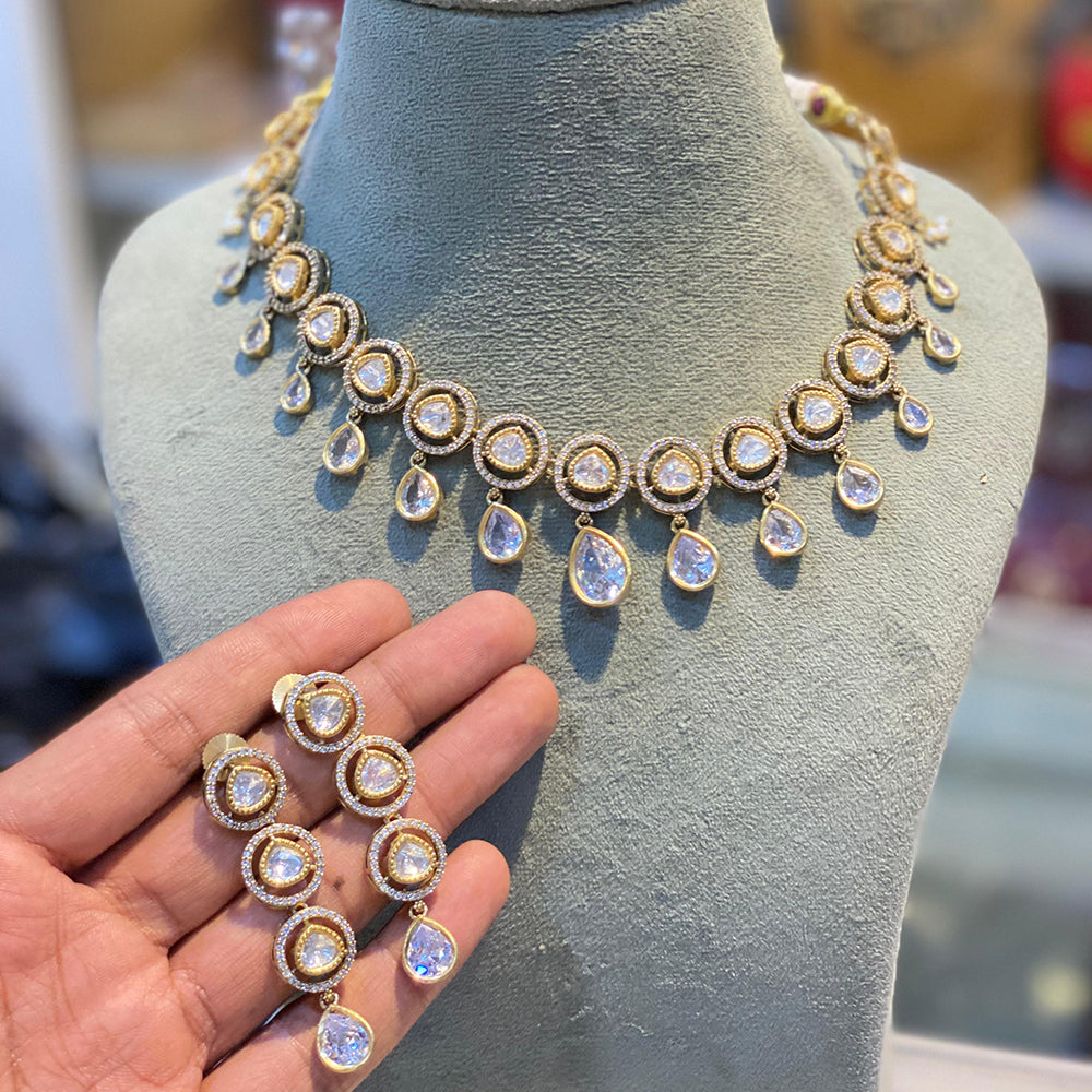 Hira Collections Crystal Stone Choker Necklace Set