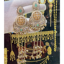 Hira Collections Ethnic Pota Stone And Ghungroo Kashmiri Dangler Earrings